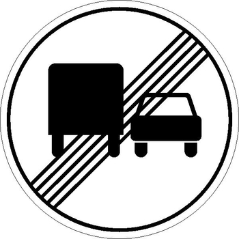3.23 конец зоны запрещения обгона грузовым автомобилям - Дорожные знаки - Запрещающие знаки - vektorb.ru