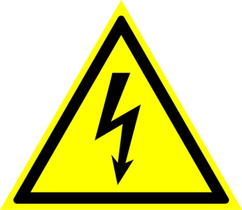 W08 внимание! опасность поражения электрическим током  (пленка, сторона 50 мм) - Знаки безопасности - Предупреждающие знаки - vektorb.ru